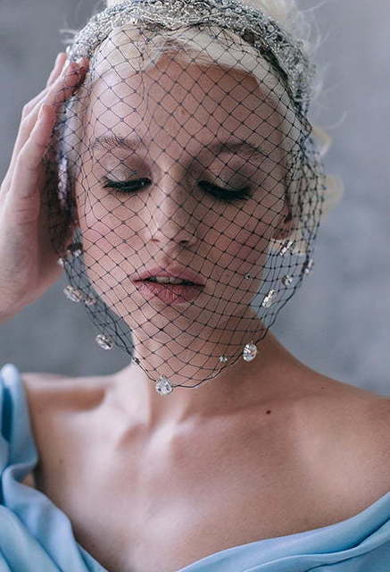 Свадебное платье Alya. Силуэт А-силуэт. Цвет Голубой / Синий. Вид 5