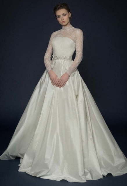 Свадебное платье Ampella. Силуэт А-силуэт. Цвет Айвори / Капучино. Вид 3