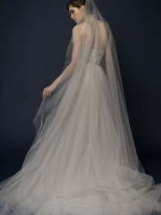 Свадебное платье Almina. Силуэт А-силуэт. Цвет Айвори / Капучино, Пепельный / Металлик. Вид 2