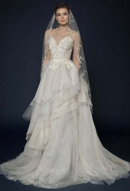 Свадебное платье Allota. Силуэт А-силуэт. Цвет Айвори / Капучино, Белый / Молочный. Вид 7