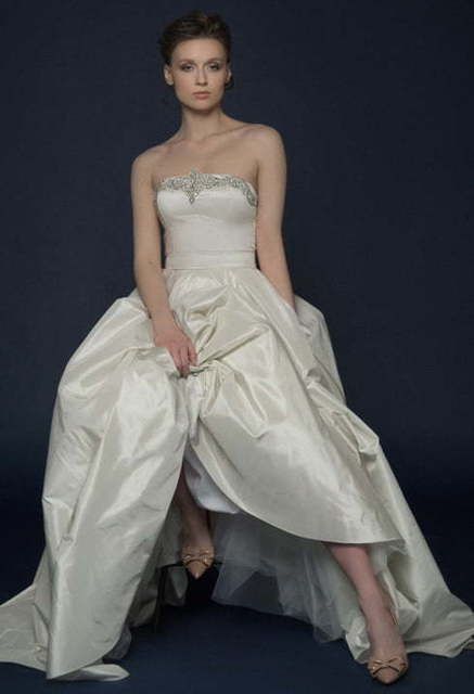 Свадебное платье Filusa. Силуэт А-силуэт. Цвет Айвори / Капучино, Белый / Молочный. Вид 3