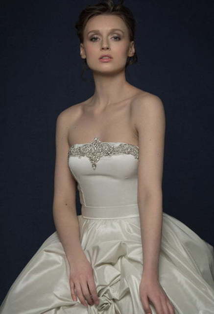 Свадебное платье Filusa. Силуэт А-силуэт. Цвет Айвори / Капучино, Белый / Молочный. Вид 7