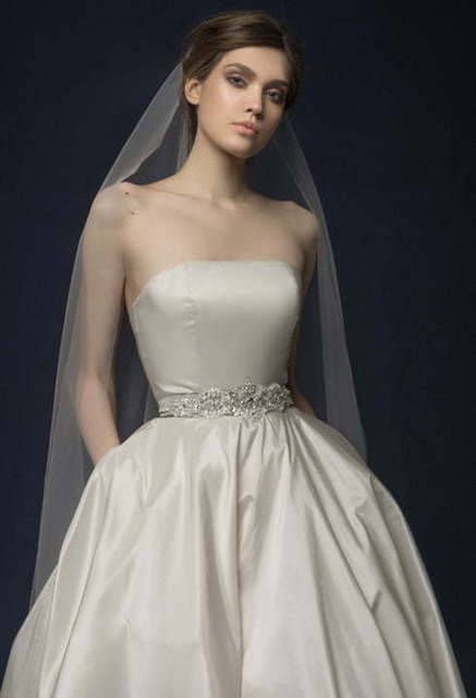 Свадебное платье Filona. Силуэт А-силуэт. Цвет Айвори / Капучино. Вид 3