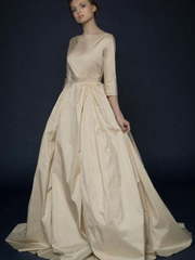 Свадебное платье Paina. Силуэт Пышное, А-силуэт. Цвет Айвори / Капучино, Персик / Оранжевый, Золото. Вид 1