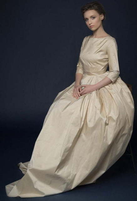 Свадебное платье Paina. Силуэт Пышное, А-силуэт. Цвет Айвори / Капучино, Золото, Персик / Оранжевый. Вид 4