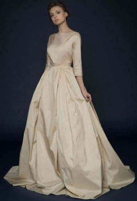 Свадебное платье Paina. Силуэт Пышное, А-силуэт. Цвет Айвори / Капучино, Золото, Персик / Оранжевый. Вид 5