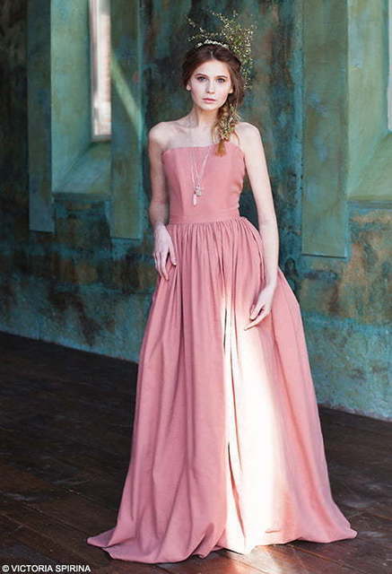 Свадебное платье Crisanti. Силуэт А-силуэт. Цвет оттенки Розового. Вид 1