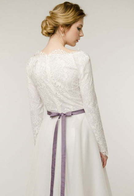 Свадебное платье Esmer. Силуэт А-силуэт, Прямое. Цвет Белый / Молочный. Вид 2