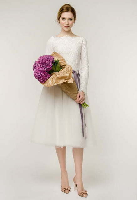 Свадебное платье Esmer. Силуэт А-силуэт, Прямое. Цвет Белый / Молочный. Вид 4