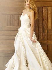 Свадебное платье Cascara. Силуэт А-силуэт. Цвет Белый / Молочный, Айвори / Капучино. Вид 1