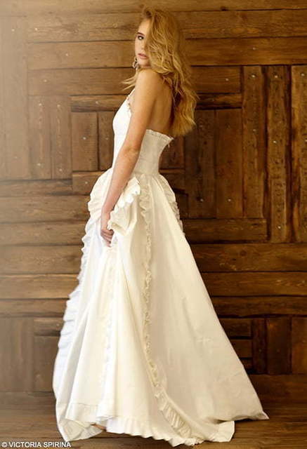 Свадебное платье Cascara. Силуэт А-силуэт. Цвет Айвори / Капучино, Белый / Молочный. Вид 2