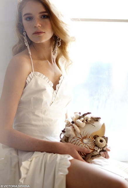 Свадебное платье Cascara. Силуэт А-силуэт. Цвет Айвори / Капучино, Белый / Молочный. Вид 4