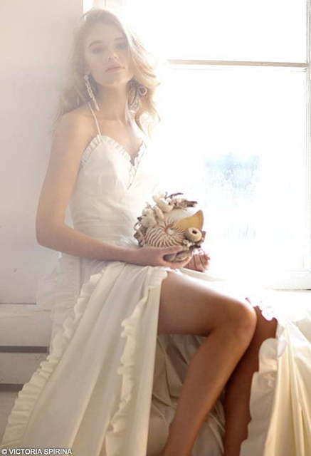 Свадебное платье Cascara. Силуэт А-силуэт. Цвет Айвори / Капучино, Белый / Молочный. Вид 5