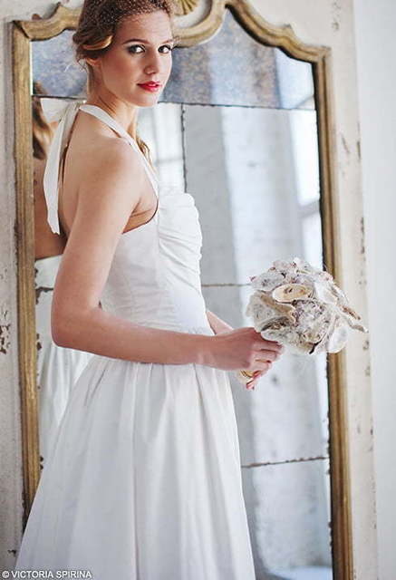 Свадебное платье Plumeria. Силуэт А-силуэт, Прямое. Цвет Белый / Молочный. Вид 4