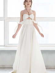 Свадебное платье Fivia. Силуэт А-силуэт, Прямое. Цвет Белый / Молочный, Айвори / Капучино. Вид 2