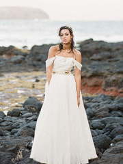 Свадебное платье Calypso. Силуэт А-силуэт. Цвет Белый / Молочный. Вид 1