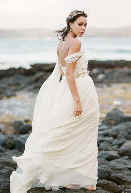 Свадебное платье Calypso. Силуэт А-силуэт. Цвет Белый / Молочный. Вид 2