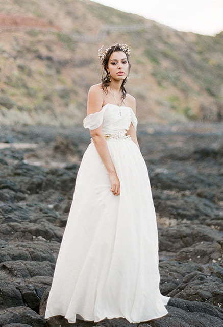 Свадебное платье Calypso. Силуэт А-силуэт. Цвет Белый / Молочный. Вид 6