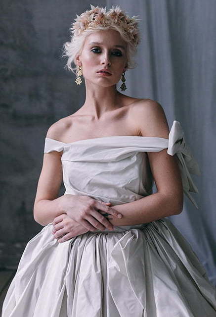 Свадебное платье Muna. Силуэт Пышное, А-силуэт. Цвет Айвори / Капучино, Белый / Молочный, Пепельный / Металлик. Вид 4