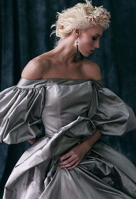 Свадебное платье Ganna. Силуэт Пышное, А-силуэт. Цвет Пепельный / Металлик. Вид 3