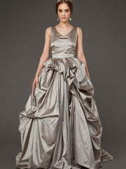 Свадебное платье Lusha. Силуэт Пышное, А-силуэт. Цвет Пепельный / Металлик. Вид 1