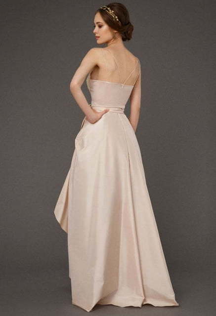 Свадебное платье Fotaine. Силуэт А-силуэт, Прямое. Цвет Айвори / Капучино. Вид 2