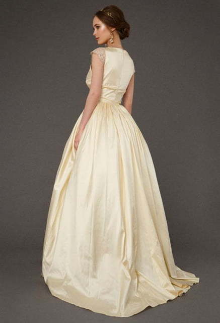 Свадебное платье Briar. Силуэт А-силуэт. Цвет Айвори / Капучино, Золото. Вид 2