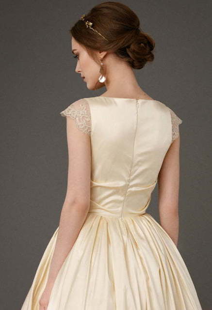 Свадебное платье Briar. Силуэт А-силуэт. Цвет Айвори / Капучино, Золото. Вид 3