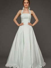 Свадебное платье Amond. Силуэт А-силуэт. Цвет Белый / Молочный, Персик / Оранжевый, оттенки Зеленого. Вид 1