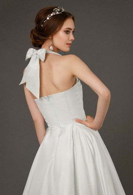 Свадебное платье Amond. Силуэт А-силуэт. Цвет Белый / Молочный, оттенки Зеленого, Персик / Оранжевый. Вид 6