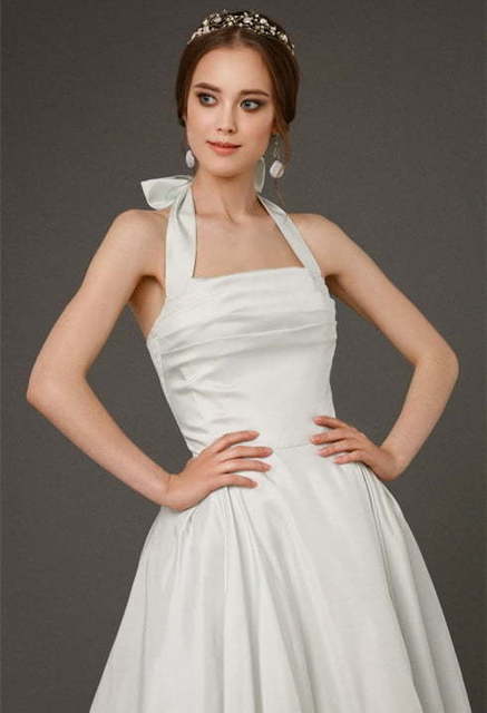 Свадебное платье Amond. Силуэт А-силуэт. Цвет Белый / Молочный, оттенки Зеленого, Персик / Оранжевый. Вид 8