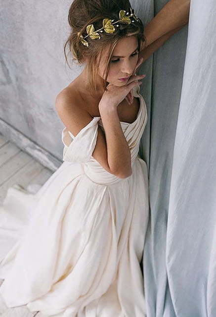 Свадебное платье Diantha. Силуэт А-силуэт. Цвет Айвори / Капучино, Белый / Молочный, Персик / Оранжевый. Вид 9