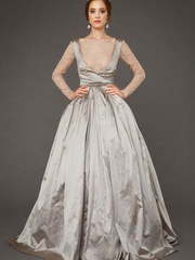 Свадебное платье Briar Silver. Силуэт А-силуэт. Цвет Пепельный / Металлик. Вид 1