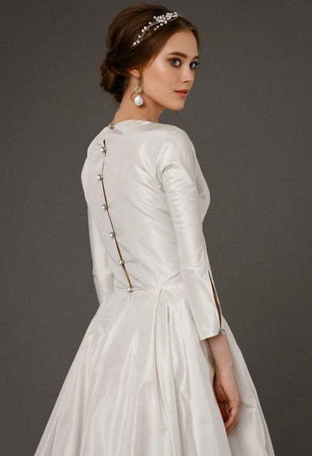 Свадебное платье Ekdera. Силуэт А-силуэт. Цвет Белый / Молочный. Вид 3