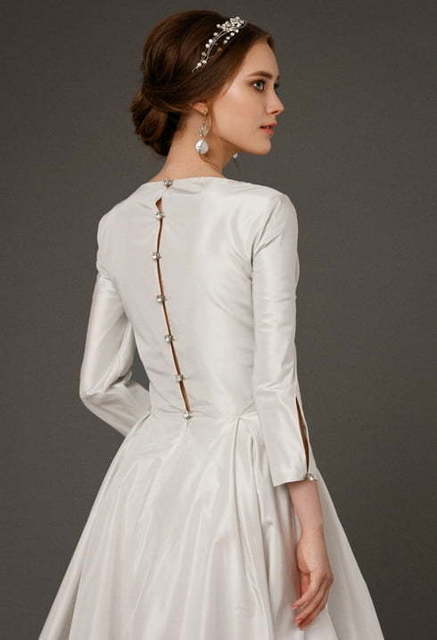 Свадебное платье Ekdera. Силуэт А-силуэт. Цвет Белый / Молочный. Вид 4