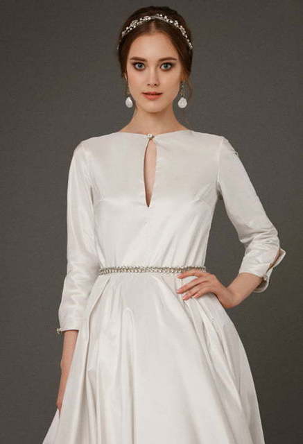 Свадебное платье Ekdera. Силуэт А-силуэт. Цвет Белый / Молочный. Вид 5