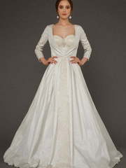 Свадебное платье Yupraxia. Силуэт А-силуэт. Цвет Белый / Молочный, Айвори / Капучино. Вид 1