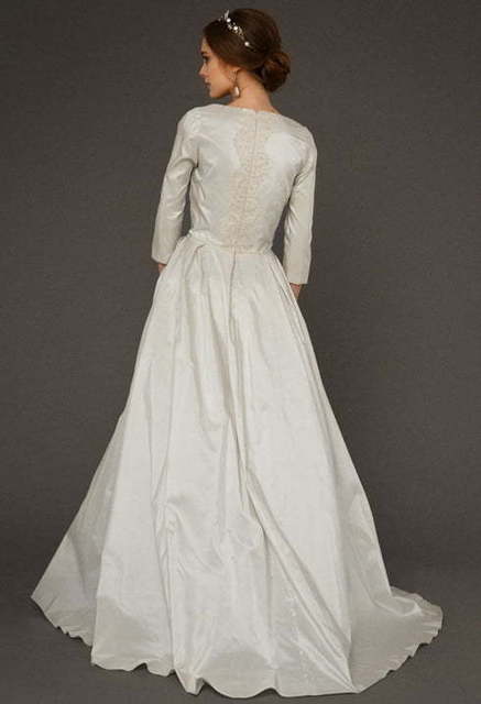 Свадебное платье Yupraxia. Силуэт А-силуэт. Цвет Айвори / Капучино, Белый / Молочный. Вид 2