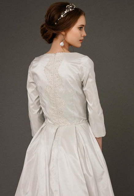 Свадебное платье Yupraxia. Силуэт А-силуэт. Цвет Айвори / Капучино, Белый / Молочный. Вид 3