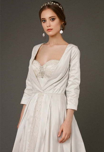 Свадебное платье Yupraxia. Силуэт А-силуэт. Цвет Айвори / Капучино, Белый / Молочный. Вид 5