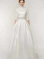 Свадебное платье Augustina. Силуэт А-силуэт. Цвет Белый / Молочный. Вид 1