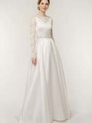 Свадебное платье Anastasia. Силуэт А-силуэт. Цвет Белый / Молочный. Вид 1