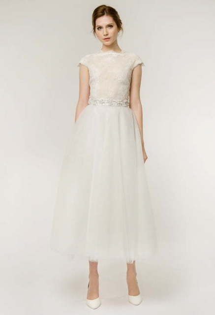 Свадебное платье Nitta. Силуэт А-силуэт, Прямое. Цвет Белый / Молочный. Вид 3