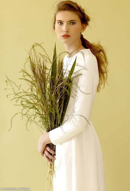 Свадебное платье Alba. Силуэт А-силуэт. Цвет Белый / Молочный. Вид 5