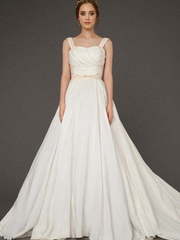 Свадебное платье Everet. Силуэт А-силуэт. Цвет Айвори / Капучино. Вид 1