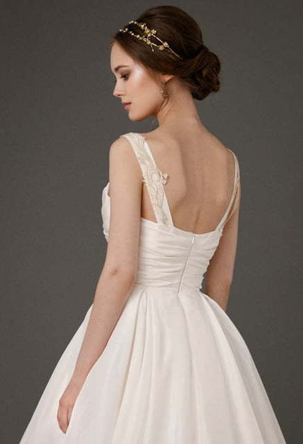 Свадебное платье Everet. Силуэт А-силуэт. Цвет Айвори / Капучино. Вид 4