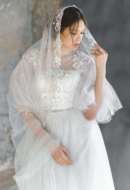 Свадебное платье Avrelia. Силуэт А-силуэт, Прямое. Цвет Белый / Молочный. Вид 8