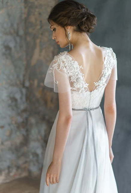 Свадебное платье Anisia. Силуэт А-силуэт, Прямое. Цвет Белый / Молочный. Вид 2