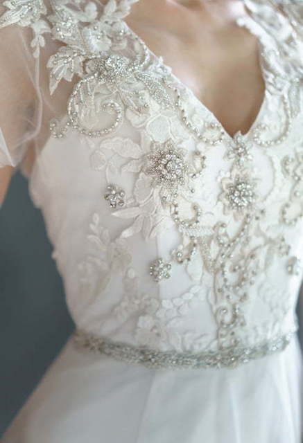 Свадебное платье Anisia. Силуэт А-силуэт, Прямое. Цвет Белый / Молочный. Вид 8