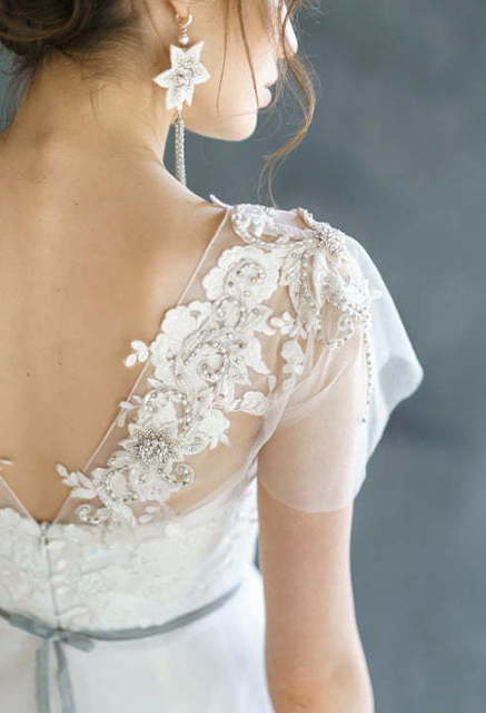 Свадебное платье Anisia. Силуэт А-силуэт, Прямое. Цвет Белый / Молочный. Вид 10